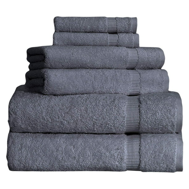 20 x 35 in Tessile Di-Lusso EVA 100% Organic Turkish Cotton Embroidered Luxury Towels in Gift Box.27 x 55 in Pastel Grey 
